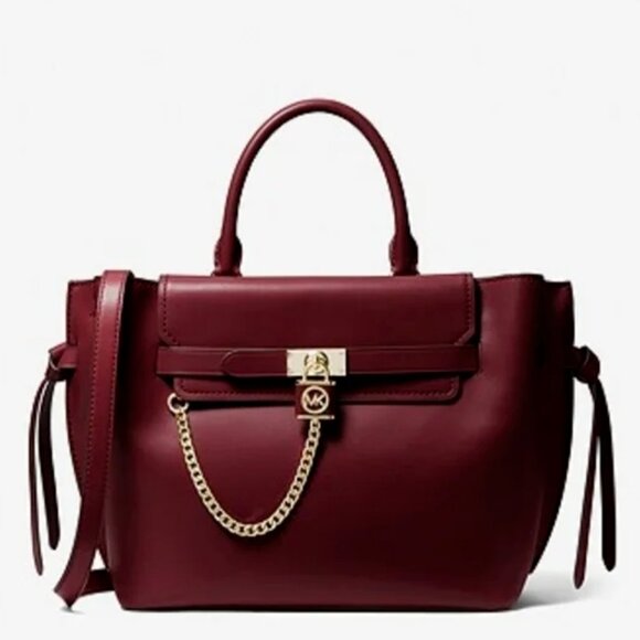 MICHEAL KORS Hamilton Legacy Large Leather  Belted Satchel - Picture 1 of 8